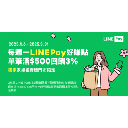 家樂福 - LINE Pay支付滿額回饋活動