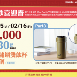 歡喜迎春3:兌換地點：A1館 5F顧客服務中心