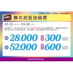 南紡購物中心 - 靚夏＿聯名初夏加碼禮:A1館 5F顧客服務中心