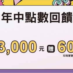 年中點數回饋日期：6/6(五)～6/12(四)地點：會員集點more..