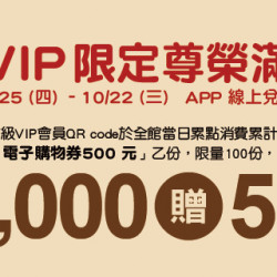 Big City 遠東巨城 - VIP 限定尊榮滿額禮