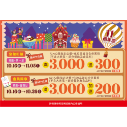 南紡購物中心 - 11周年慶全館會員回饋:A1館 5F 夢想舞台贈獎處