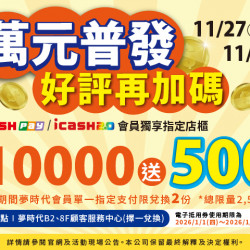 夢時代購物中心最新優惠 - 11/27-11/30普發萬元 好評再加碼