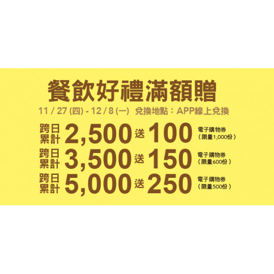 Big City 遠東巨城 - 餐飲好禮滿額贈