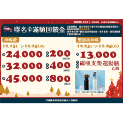 南紡購物中心 - 2025聖誕節＿聯名卡滿額回饋金＊:A1館 5F顧客服務中心