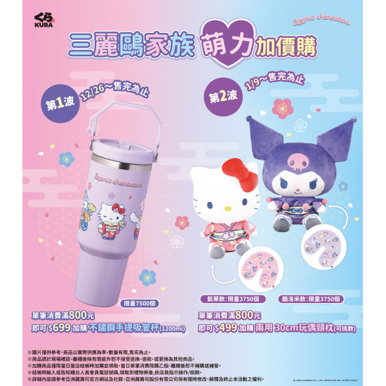 藏壽司優惠活動 - 三麗鷗家族粉絲看過來 可愛又實用的周邊2波限量推出