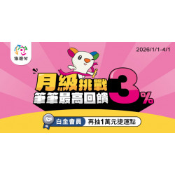 月級挑戰-筆筆最高3%回饋