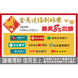 新竹店-金馬送福刷好康 最高8%回饋 2026/1/29 ~ 2026/2/22