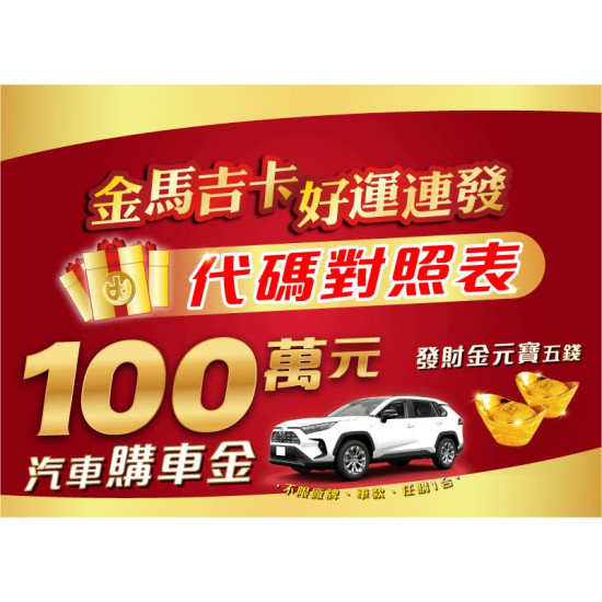 小北百貨最新優惠 - 金馬吉卡 好運連發｜登錄序號代碼對照表