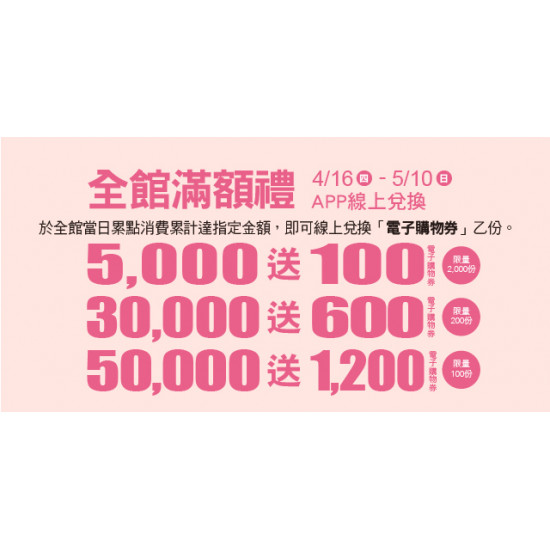 Big City 遠東巨城 - Big 幸福 全館滿額贈