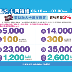 南紡購物中心 - 今夏好有戲＿聯名卡回饋禮:APP線上