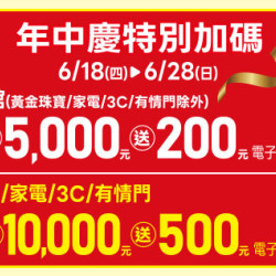 高雄店-年中慶特別加碼 2026/6/18 ~ 2026/6/28