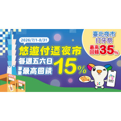 2026悠遊付迺夜市每週五六日最高回饋35%