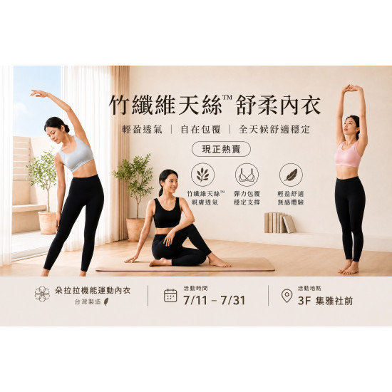 夢時代購物中心最新優惠 - 朵拉拉機能運動內衣 快閃活動