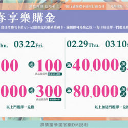 春享樂購金兌換地點A1館5F顧客服務中心