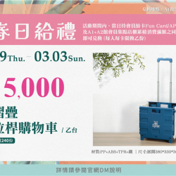 南紡購物中心春日給禮(1)兌換地點A1館5F顧客服務中心