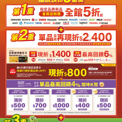 燦坤 - 冰洗團圓購物節 獨家現折3重奏