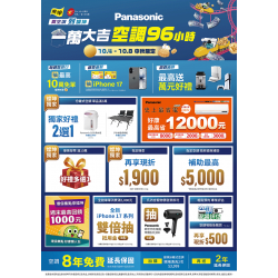 燦坤 - 一萬大吉Panasonic空調96小時