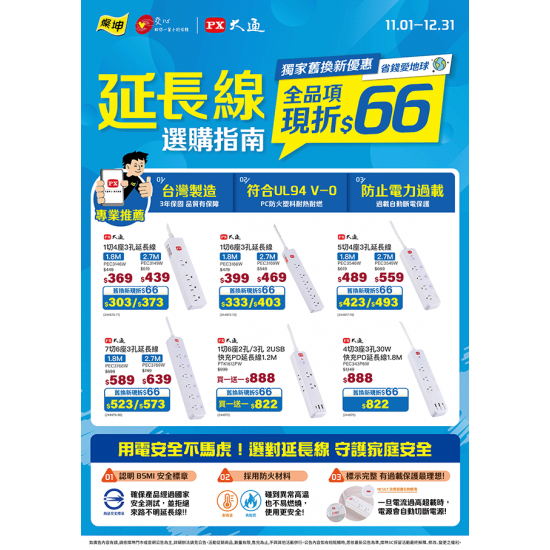 燦坤 - PX 大通 延長線選購指南